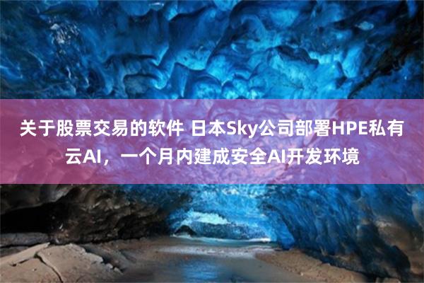 关于股票交易的软件 日本Sky公司部署HPE私有云AI，一个月内建成安全AI开发环境