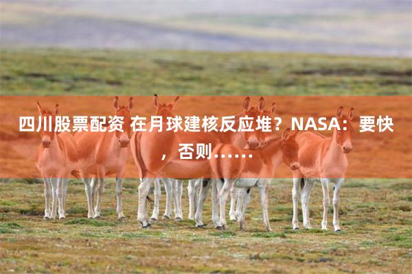 四川股票配资 在月球建核反应堆？NASA：要快，否则……