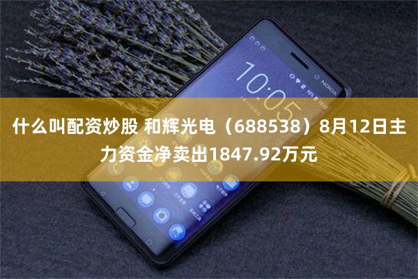 什么叫配资炒股 和辉光电（688538）8月12日主力资金净卖出1847.92万元
