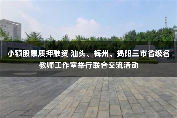 小额股票质押融资 汕头、梅州、揭阳三市省级名教师工作室举行联合交流活动