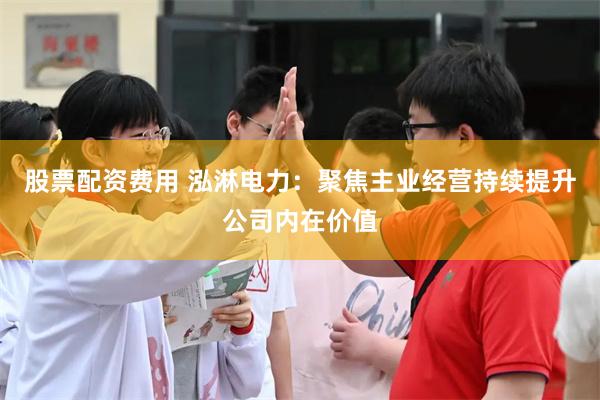 股票配资费用 泓淋电力：聚焦主业经营持续提升公司内在价值