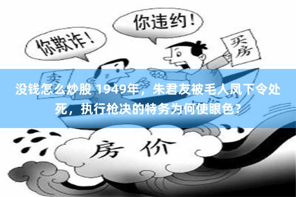 没钱怎么炒股 1949年,朱君友被毛人凤下令处死,执行枪决的特务为何使眼色?