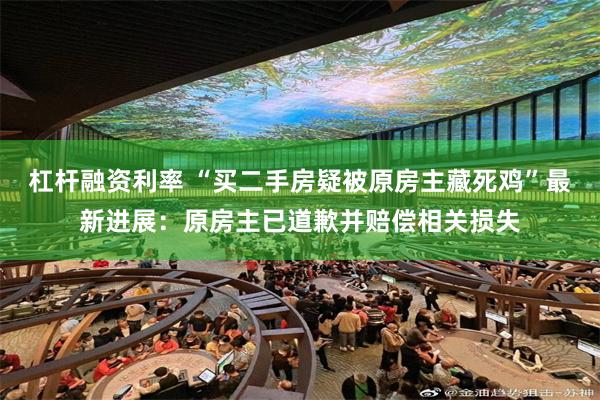 杠杆融资利率 “买二手房疑被原房主藏死鸡”最新进展：原房主已道歉并赔偿相关损失