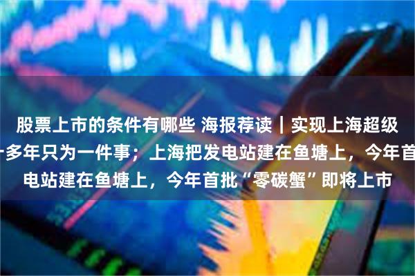 股票上市的条件有哪些 海报荐读｜实现上海超级稻零的突破，他的二十多年只为一件事；上海把发电站建在鱼塘上，今年首批“零碳蟹”即将上市
