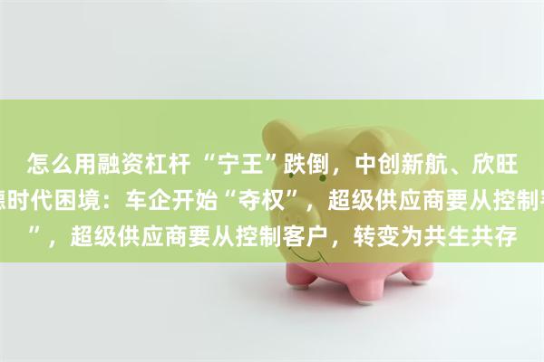 怎么用融资杠杆 “宁王”跌倒，中创新航、欣旺达爆发！吴晓波谈宁德时代困境：车企开始“夺权”，超级供应商要从控制客户，转变为共生共存