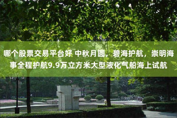 哪个股票交易平台好 中秋月圆，碧海护航，崇明海事全程护航9.9万立方米大型液化气船海上试航