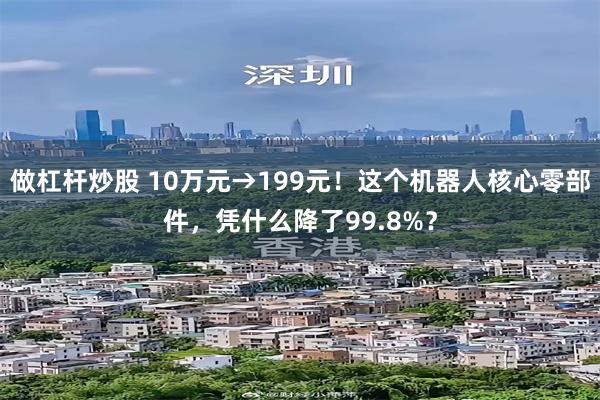 做杠杆炒股 10万元→199元！这个机器人核心零部件，凭什么降了99.8%？